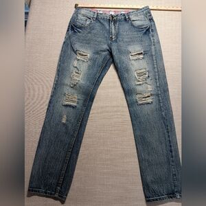 Nitagut men's jeans, 36x32, Distressed style, Blue denim, Great condition COMFY